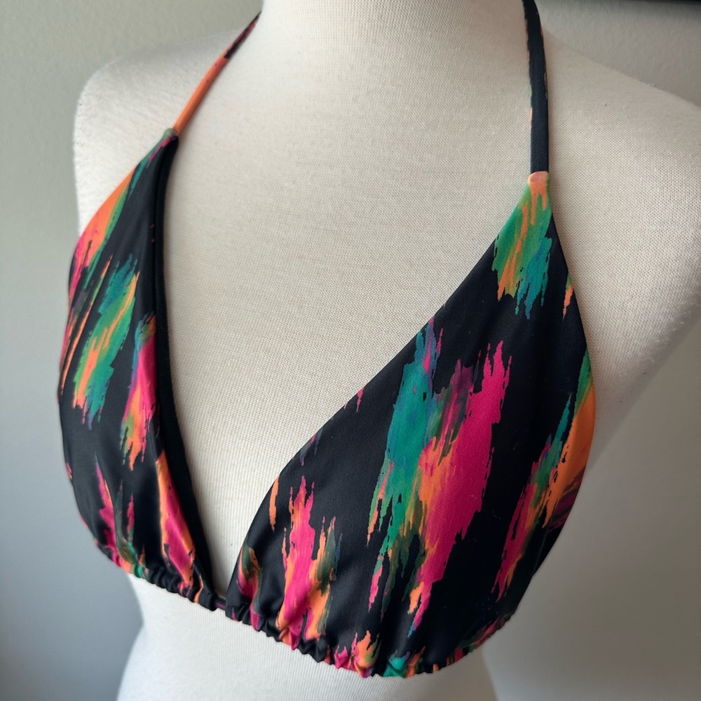 Vibrant Multicolor Halter Bikini Top